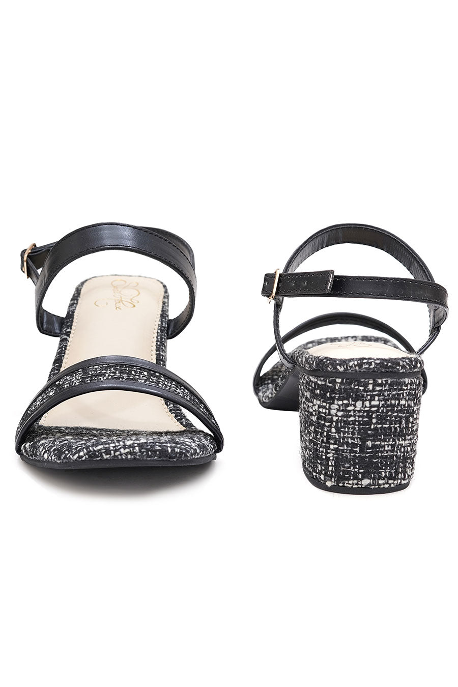Classic Tweed Block Heel Sandals