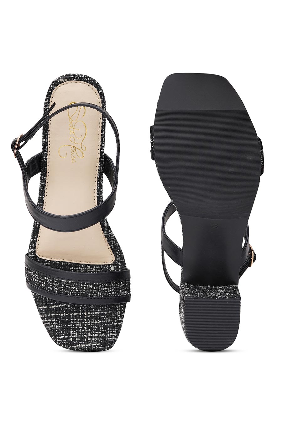 Classic Tweed Block Heel Sandals