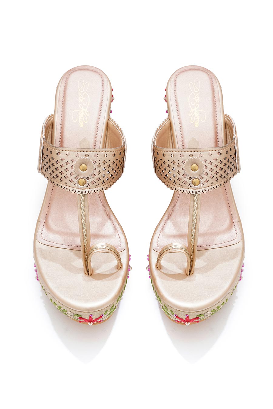 Noor Floral Embellished Wedges