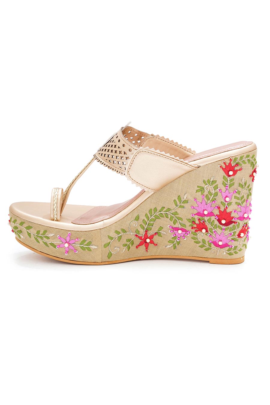 Noor Floral Embellished Wedges