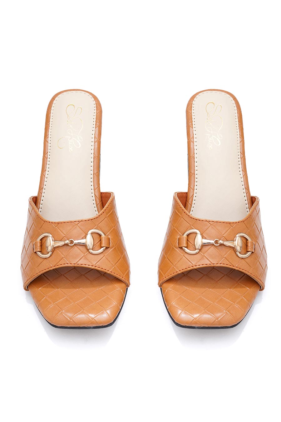 Tan Bottega Block Heel Sandals