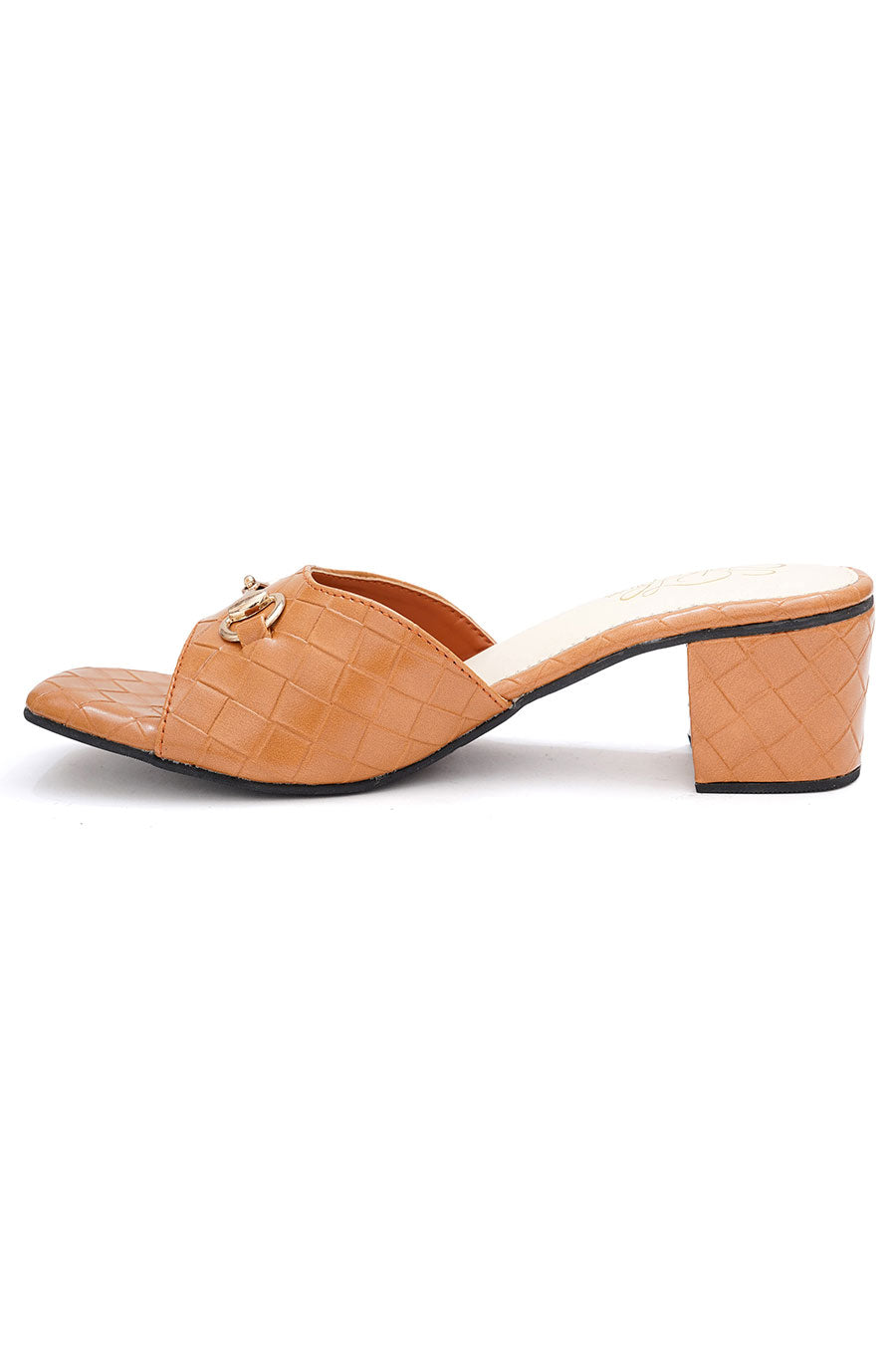 Tan Bottega Block Heel Sandals