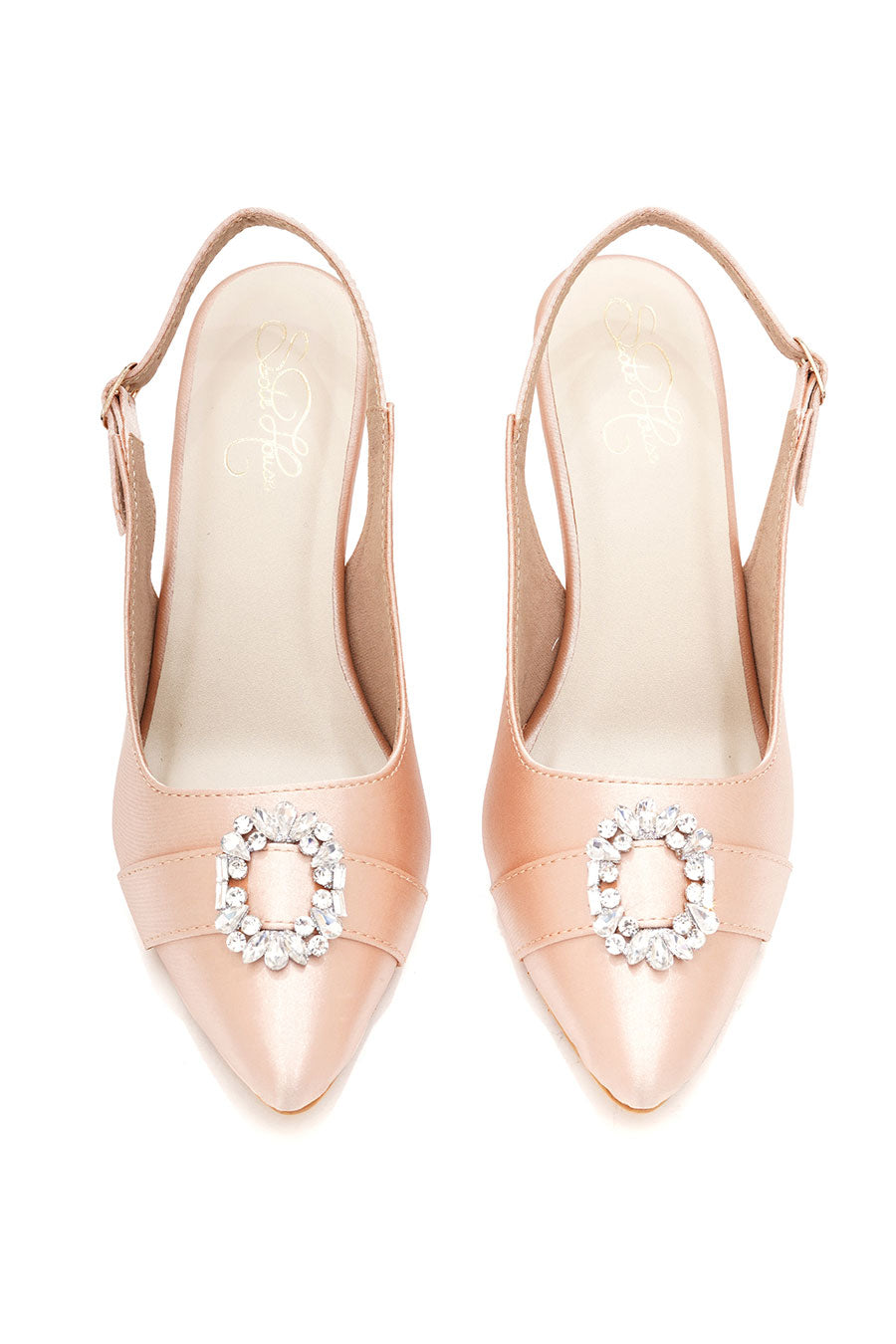 Elegant Satin Slingback Pencil Heel Sandals