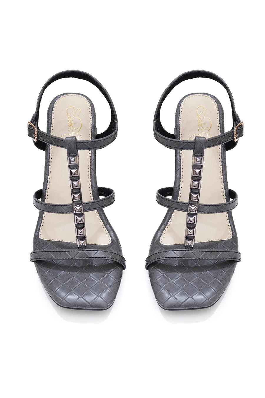 Elegant Grey Block Heel Sandals