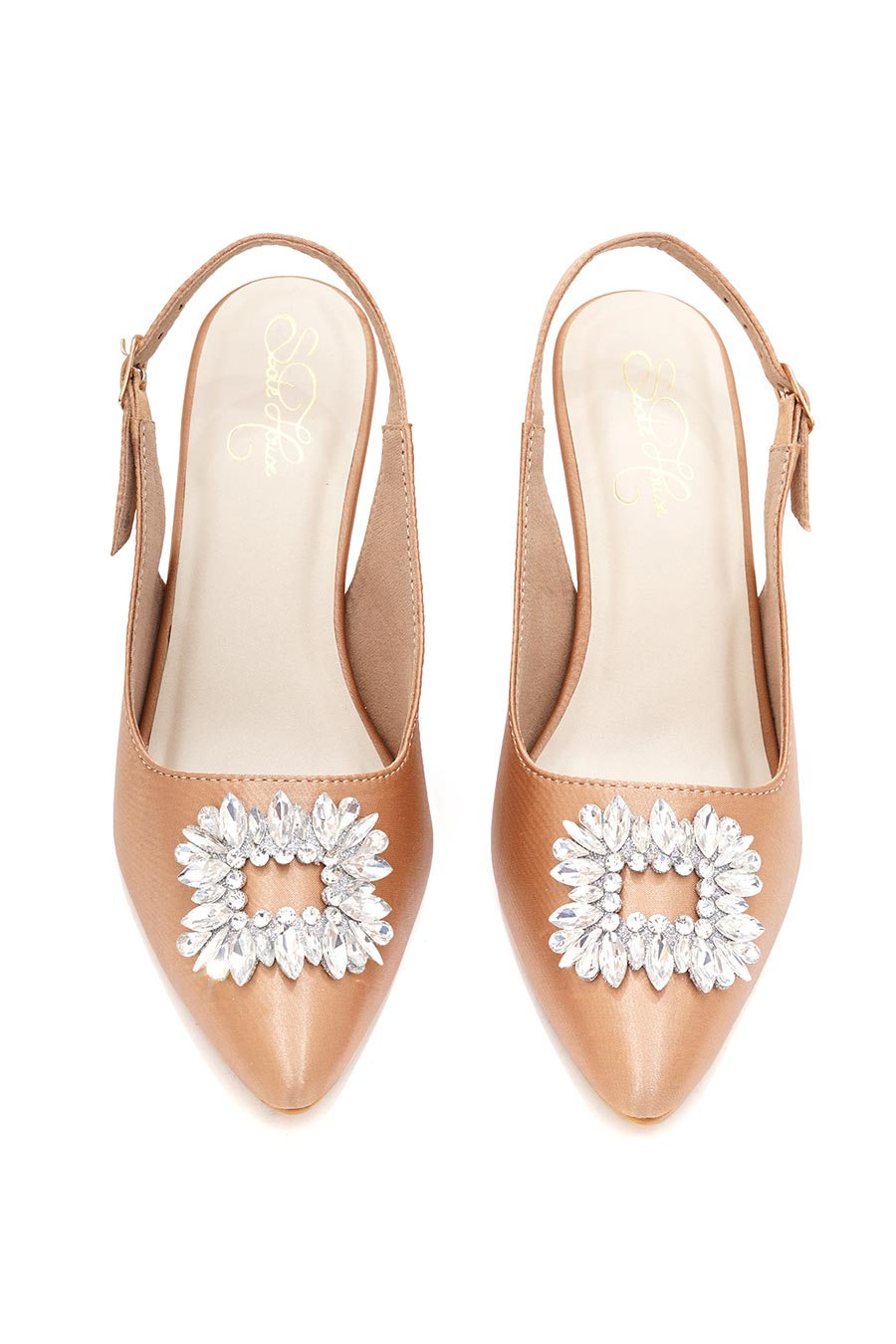 Glam Diva Silver Brooch Pencil Heel Sandals