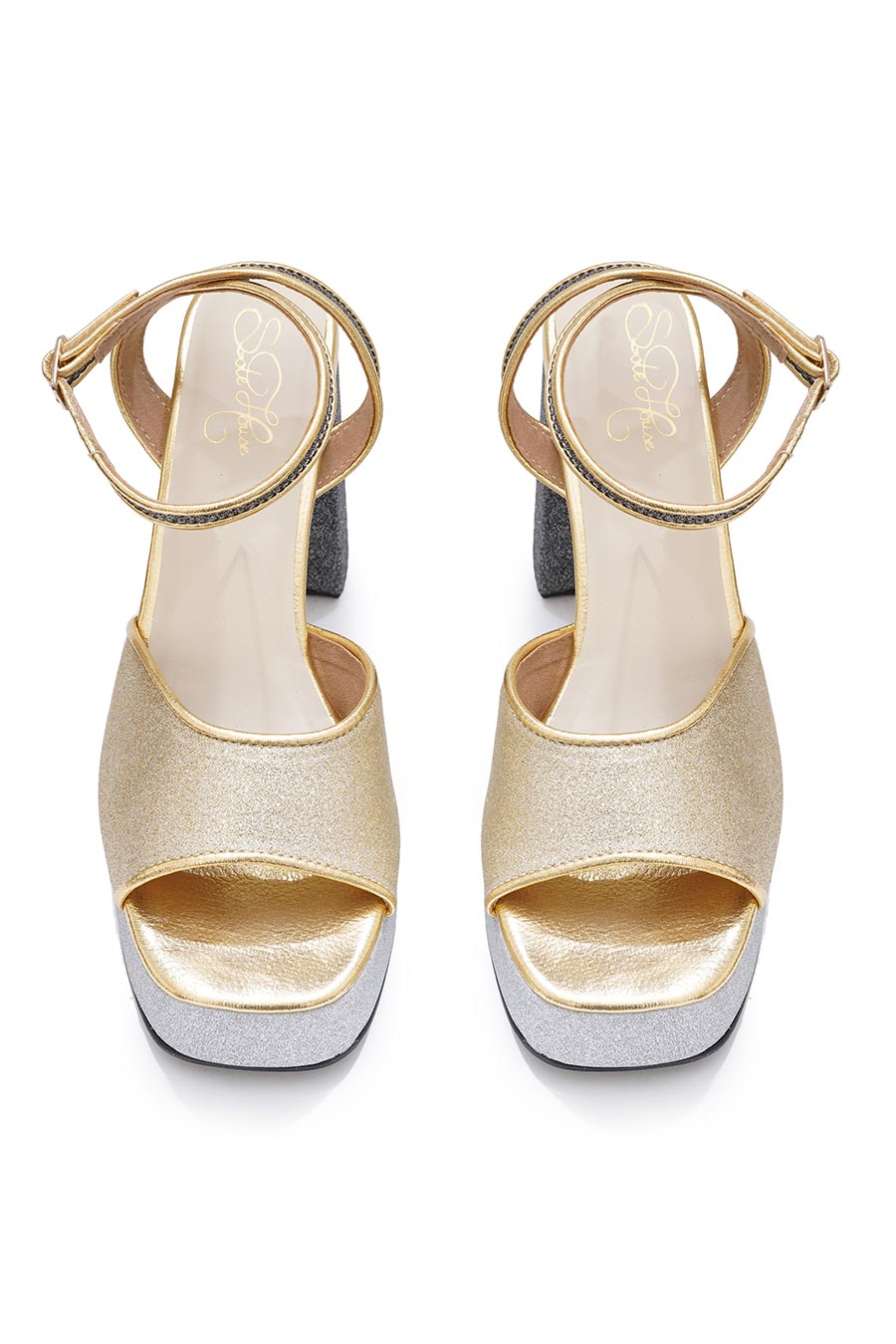 Golden Temptation Platform Heel Sandals