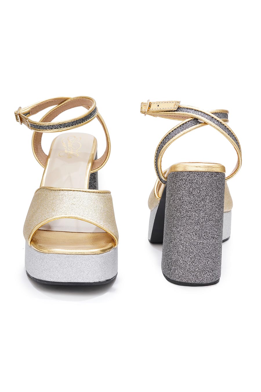 Golden Temptation Platform Heel Sandals