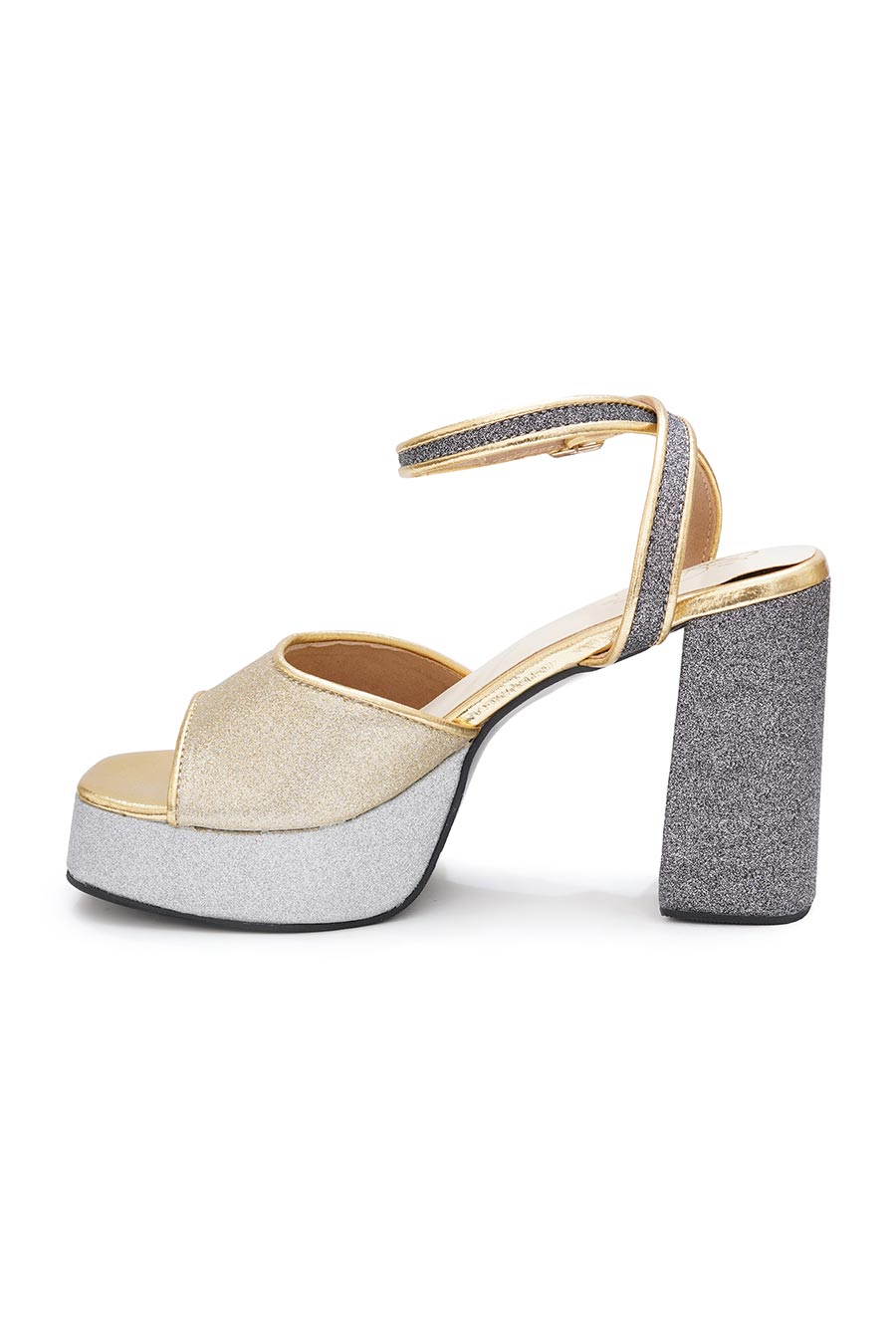 Golden Temptation Platform Heel Sandals