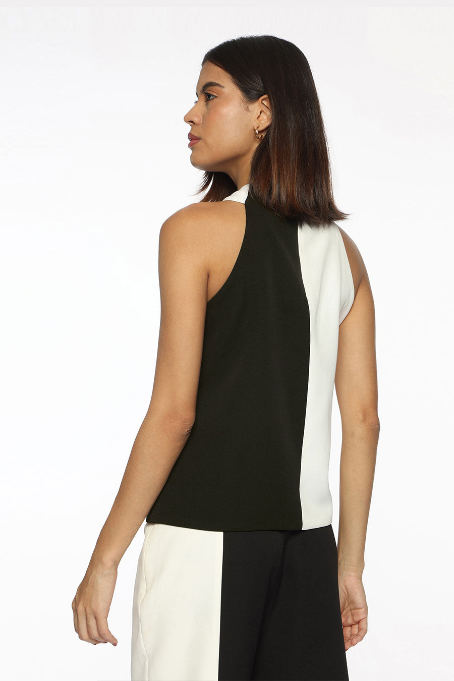 Black & White Kim Cross Neck Top