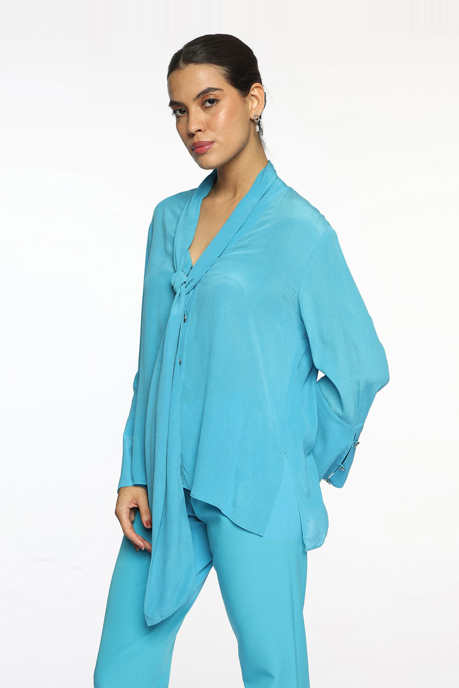 Blue Phoebe Front-Tie Top