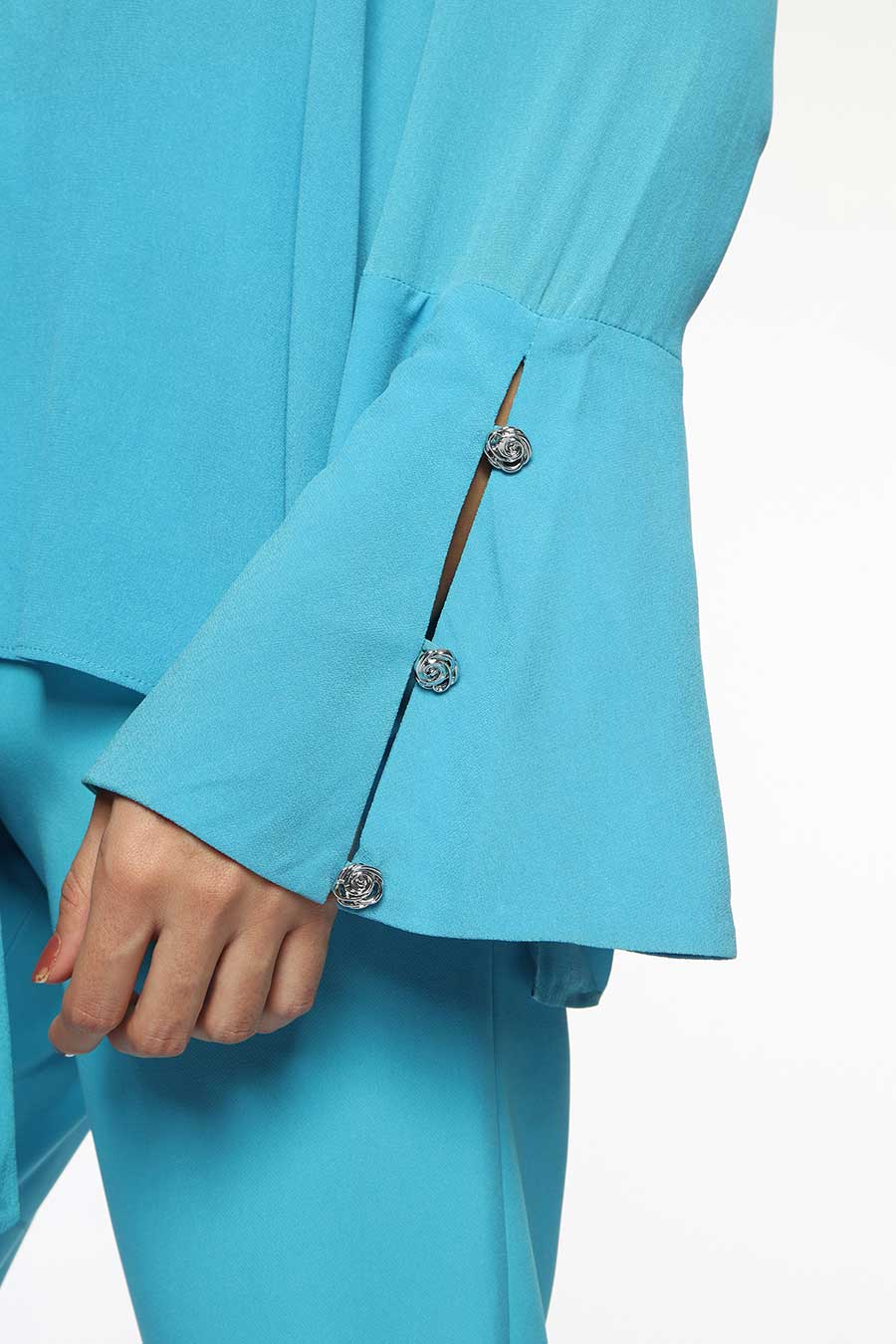 Blue Phoebe Front-Tie Top