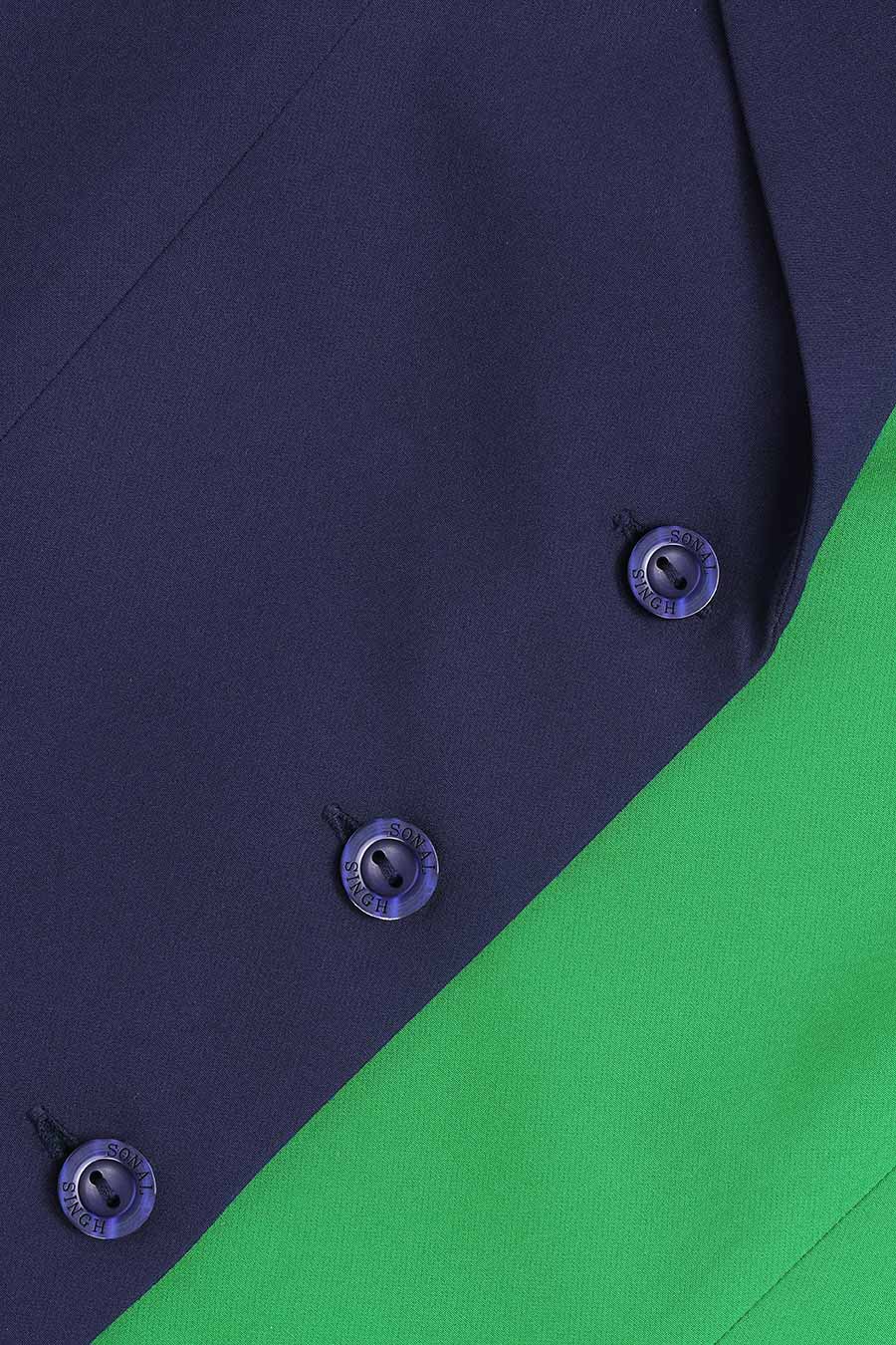 Blue & Green Gemini Waiscoat Top