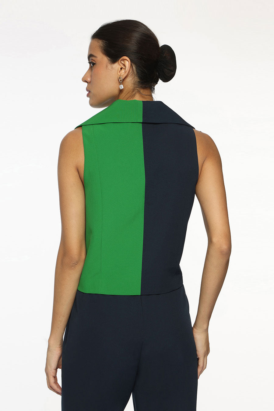 Blue & Green Gemini Waiscoat Top