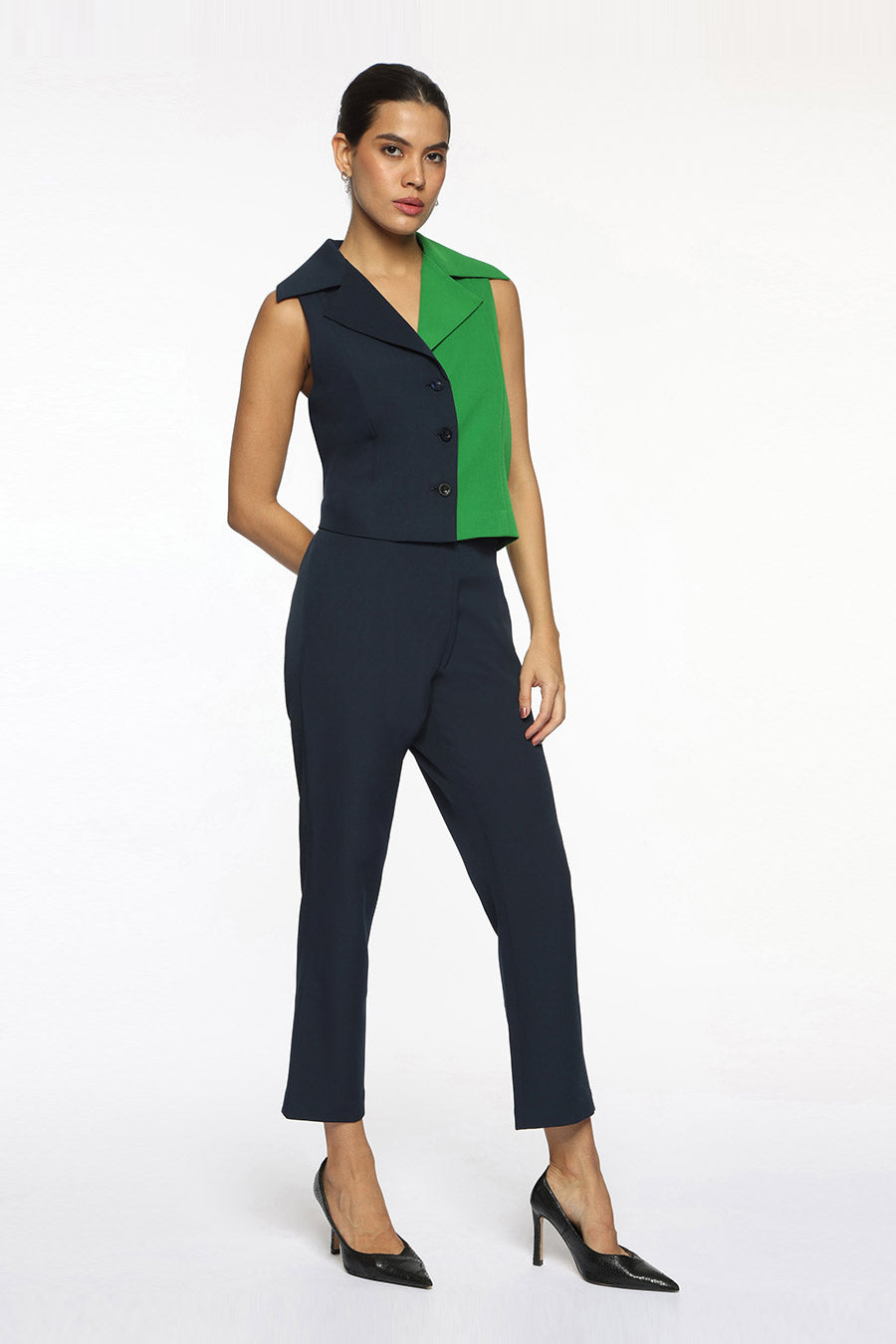 Blue & Green Gemini Waiscoat Top