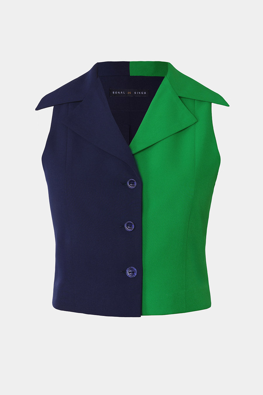 Blue & Green Gemini Waiscoat Top