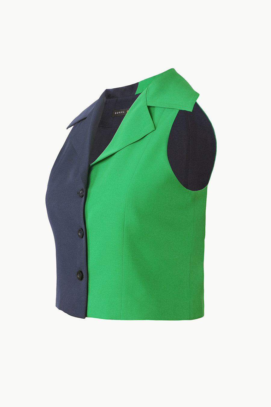 Blue & Green Gemini Waiscoat Top