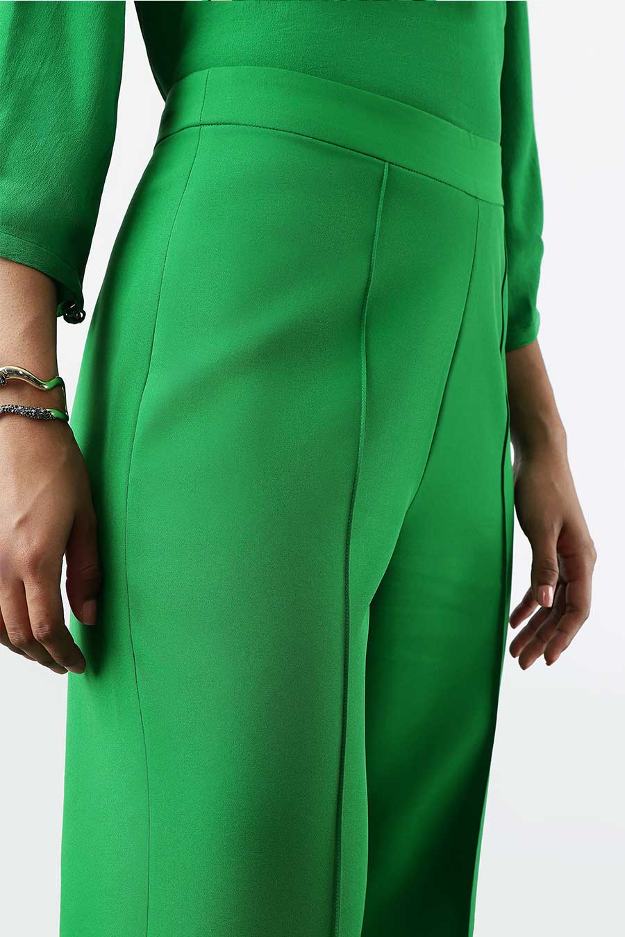 Green Solid Brandon Pant
