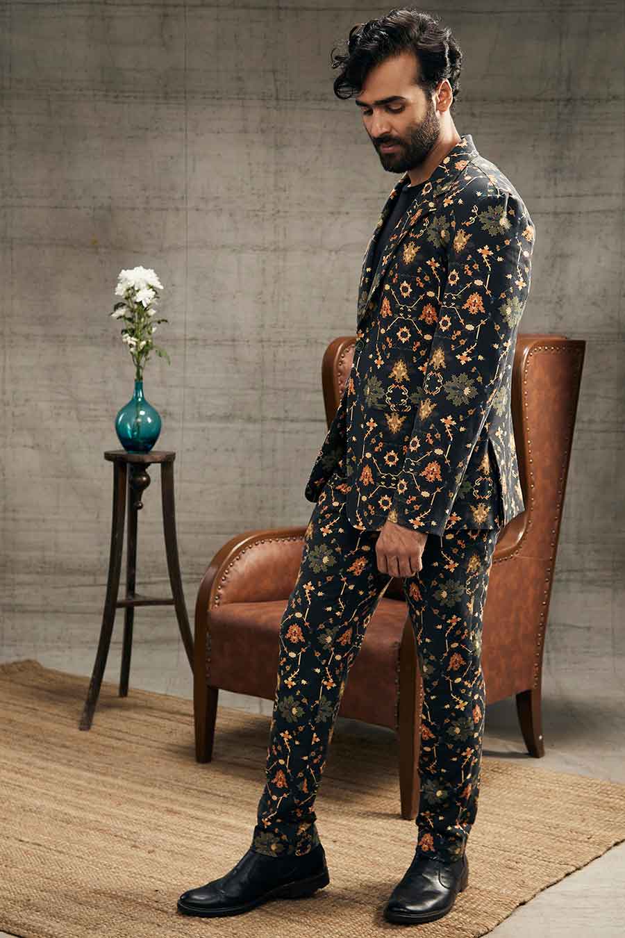 Zahra Printed Blazer & Pant Set