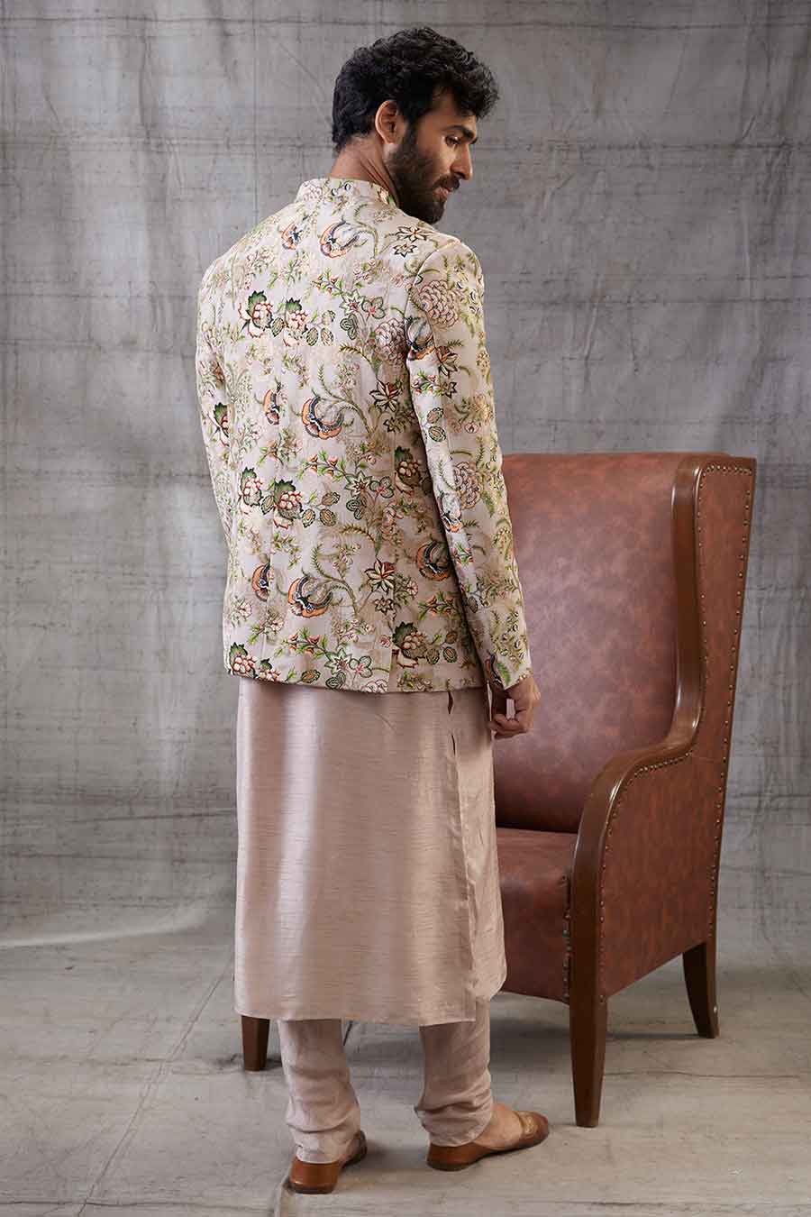 Mehr Printed Jacket With Kurta Set