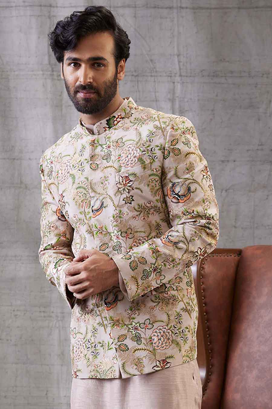 Mehr Printed Jacket With Kurta Set