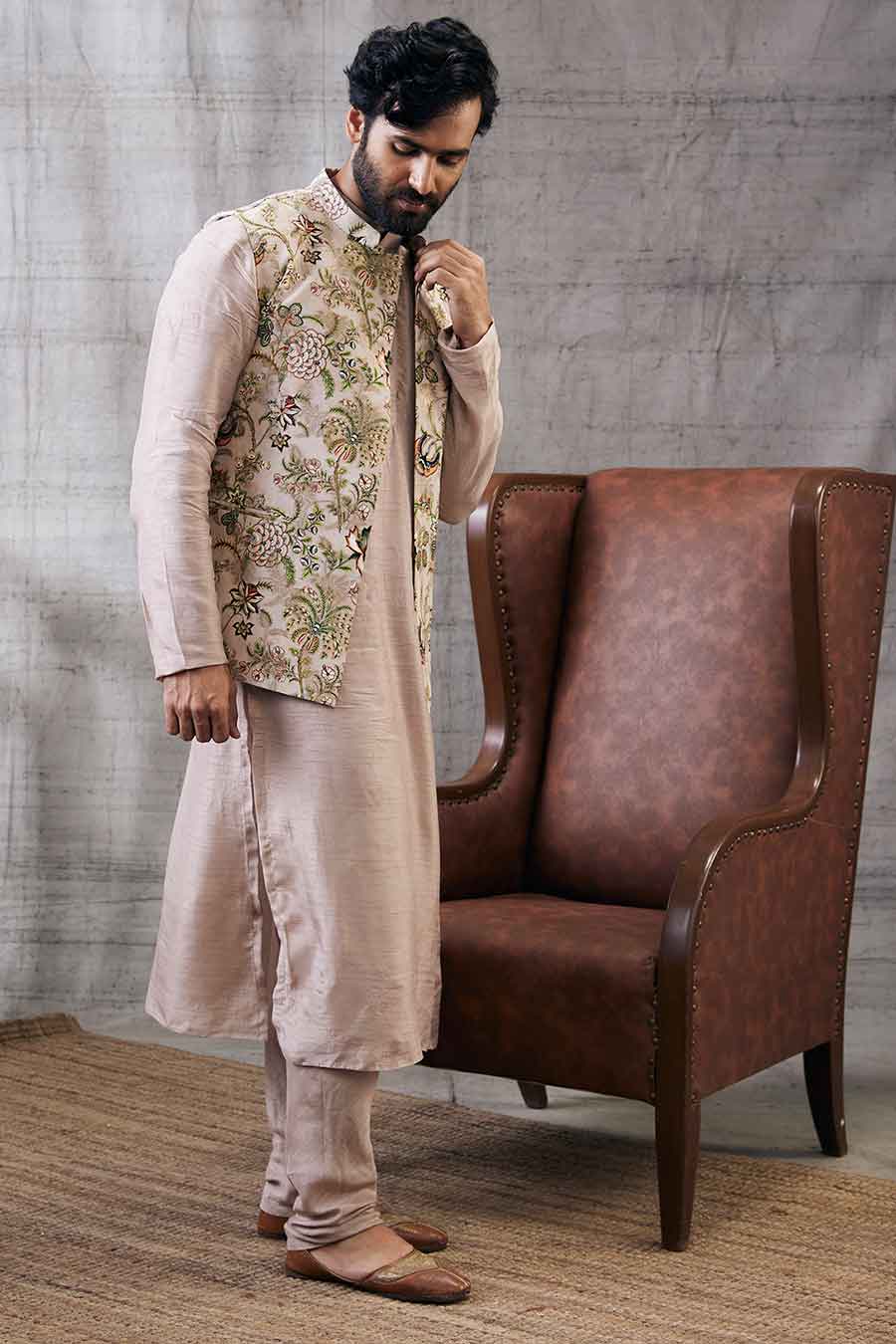 Mehr Printed Bandi With Kurta Set