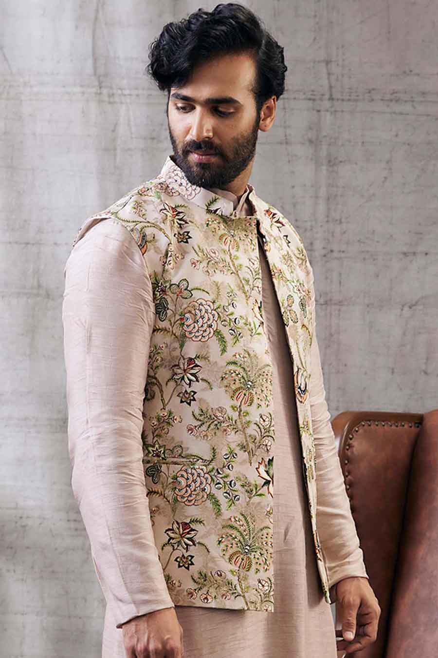 Mehr Printed Bandi With Kurta Set