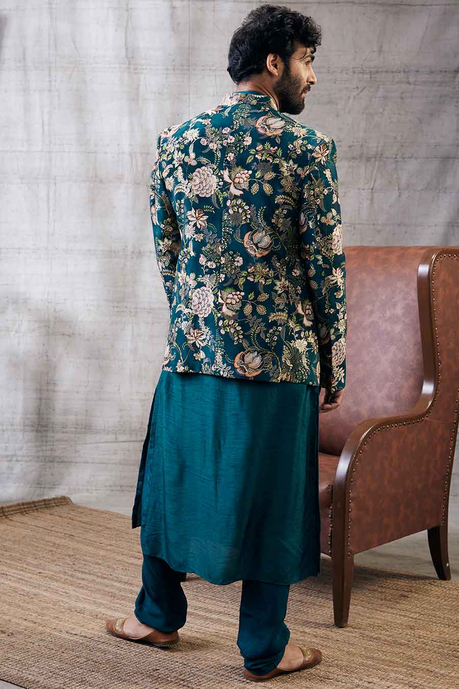 Mehr Printed Jacket With Kurta Set