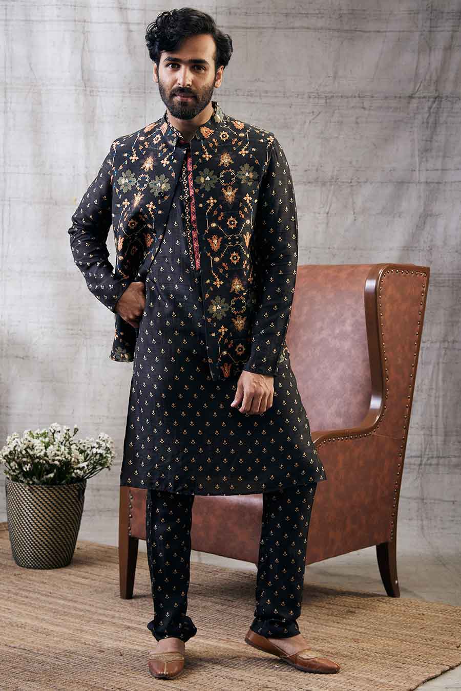 Zahra Printed Bandi With Kurta Set