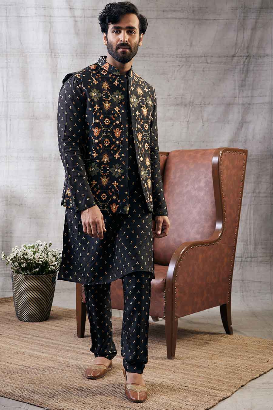 Zahra Printed Bandi With Kurta Set