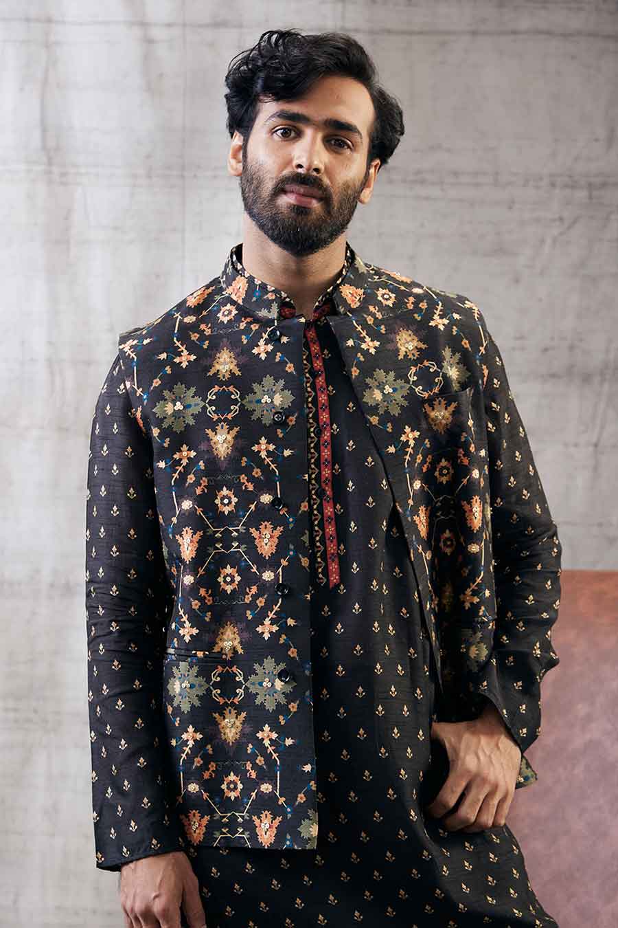 Zahra Printed Bandi With Kurta Set