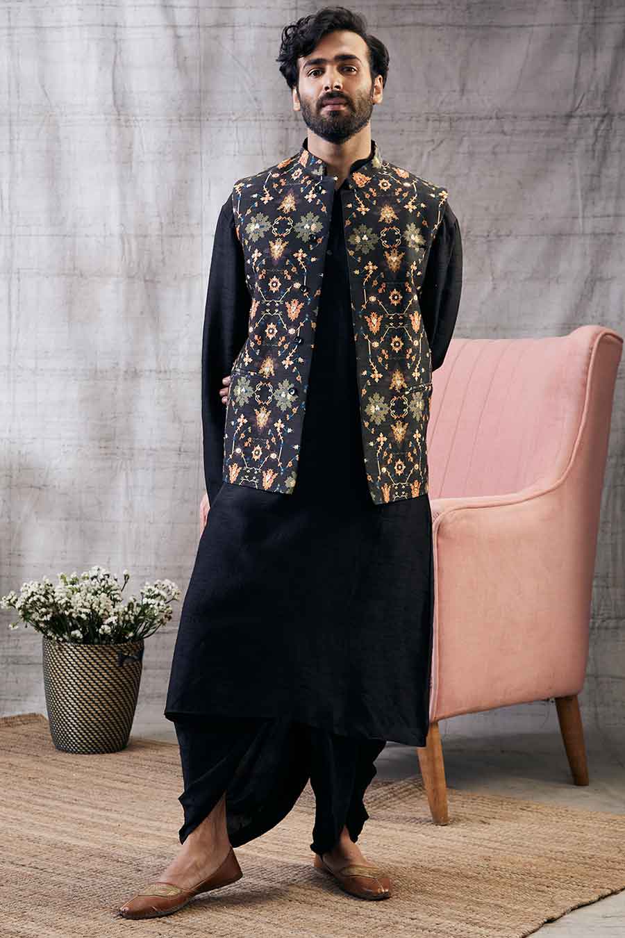 Zahra Printed Bandi With Kurta Set