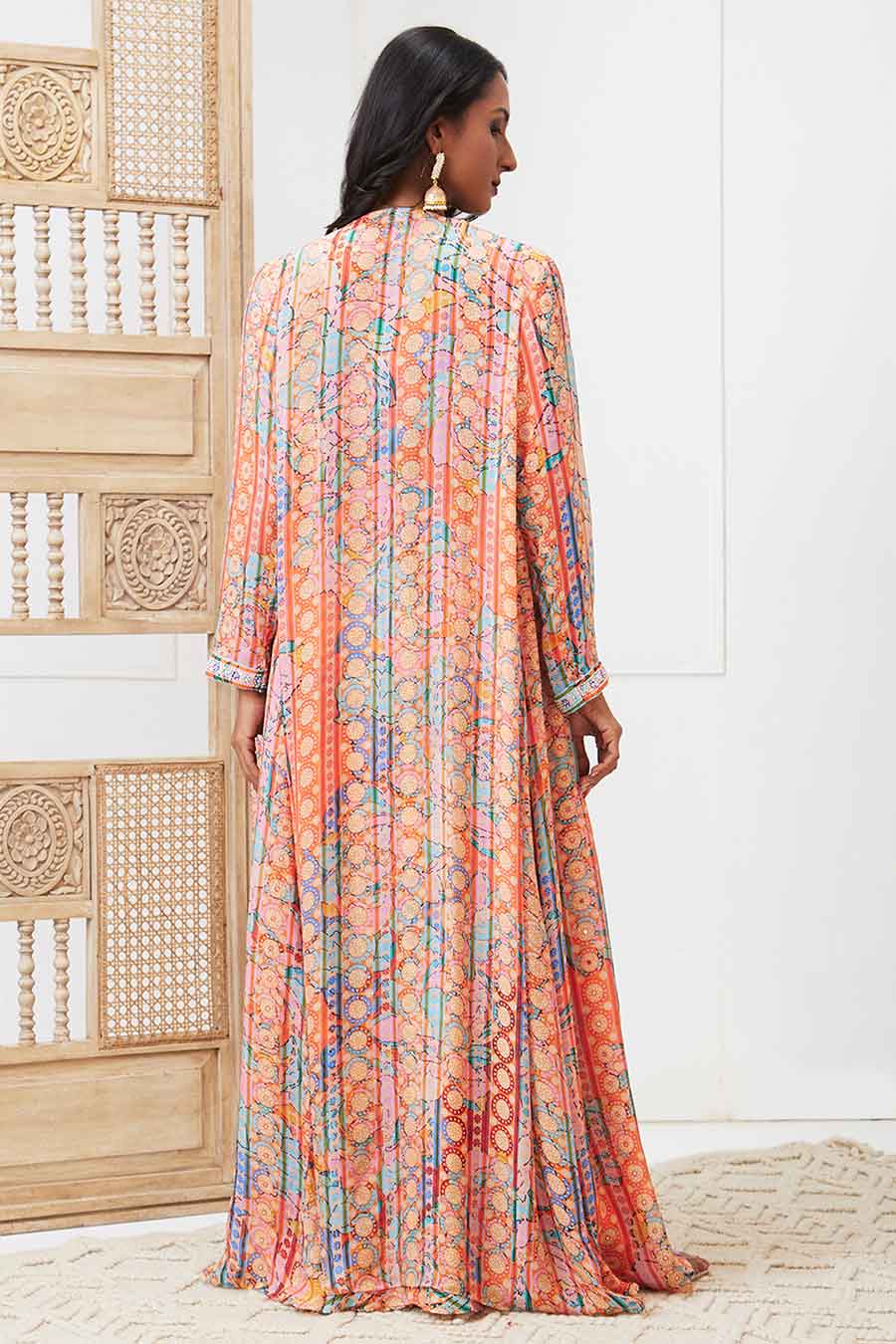 Multicolour Benazir Embroidered Co-Ord Set with Jacket