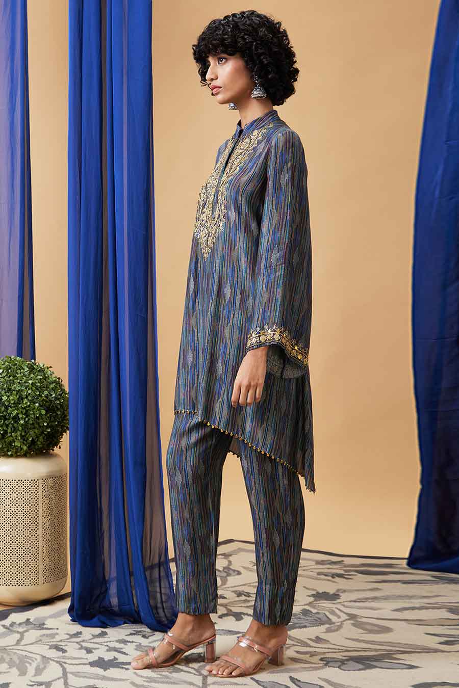 Blue Elara Embroidered Kurta Set