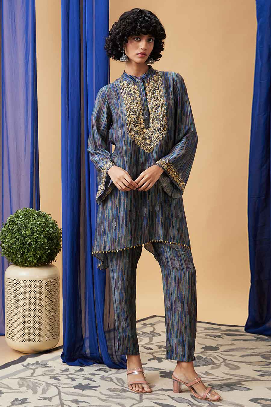 Blue Elara Embroidered Kurta Set