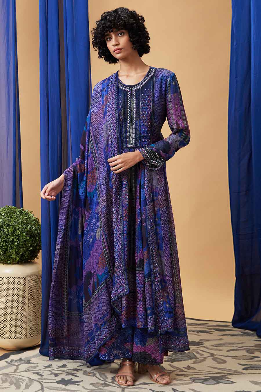 Blue Benazir Embroidered Kurta Set