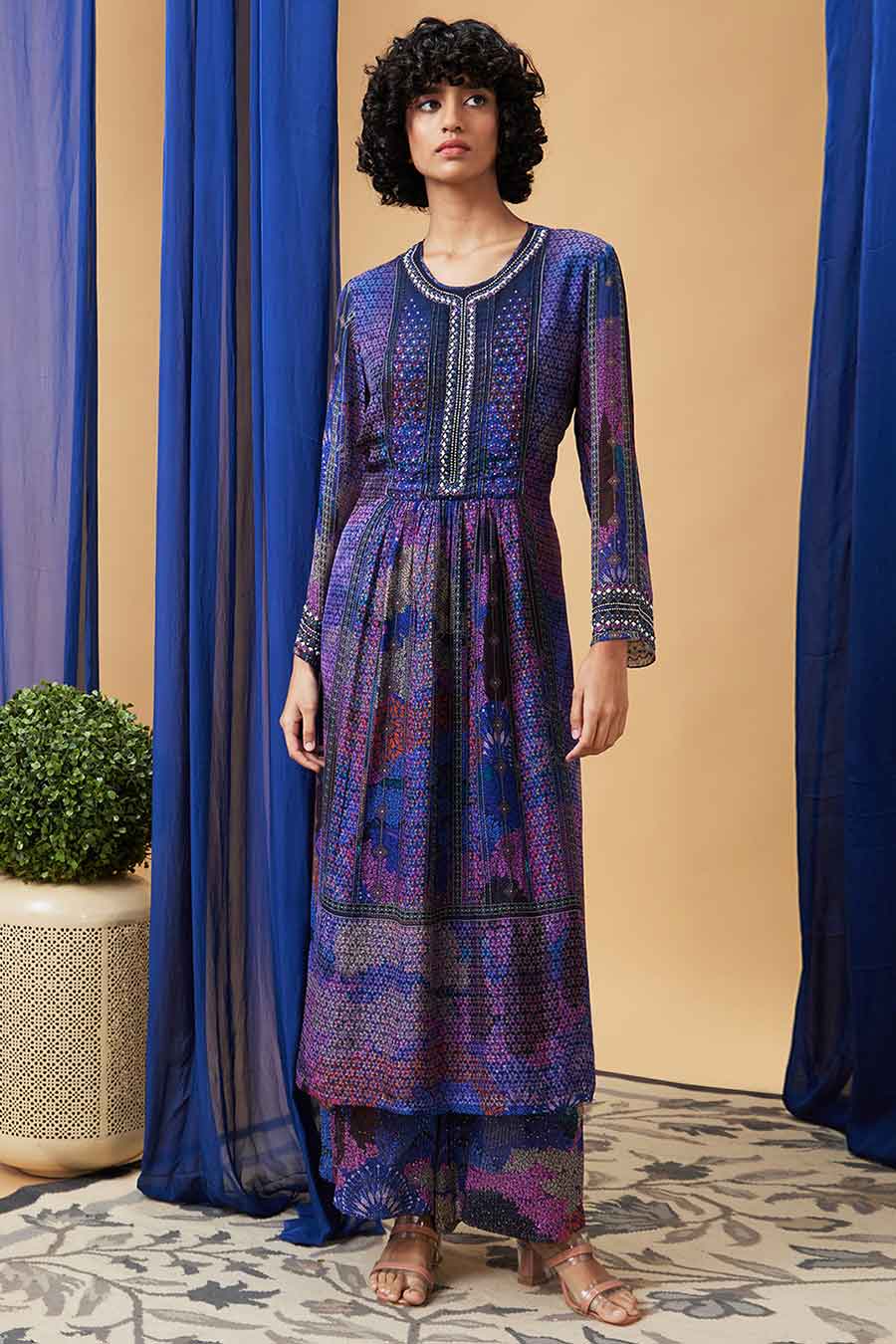 Blue Benazir Embroidered Kurta Set