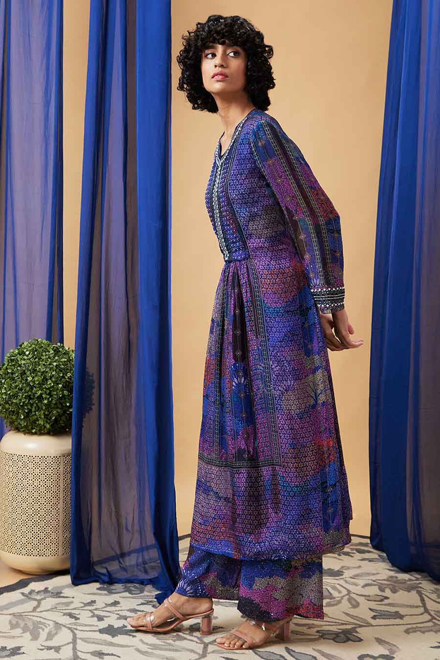 Blue Benazir Embroidered Kurta Set