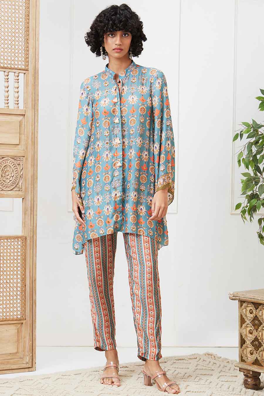 Multicolour Tabriz Embroidered Co-Ord Set