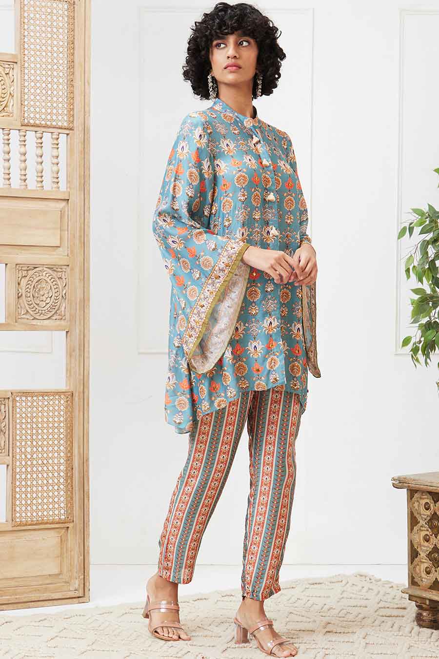 Multicolour Tabriz Embroidered Co-Ord Set