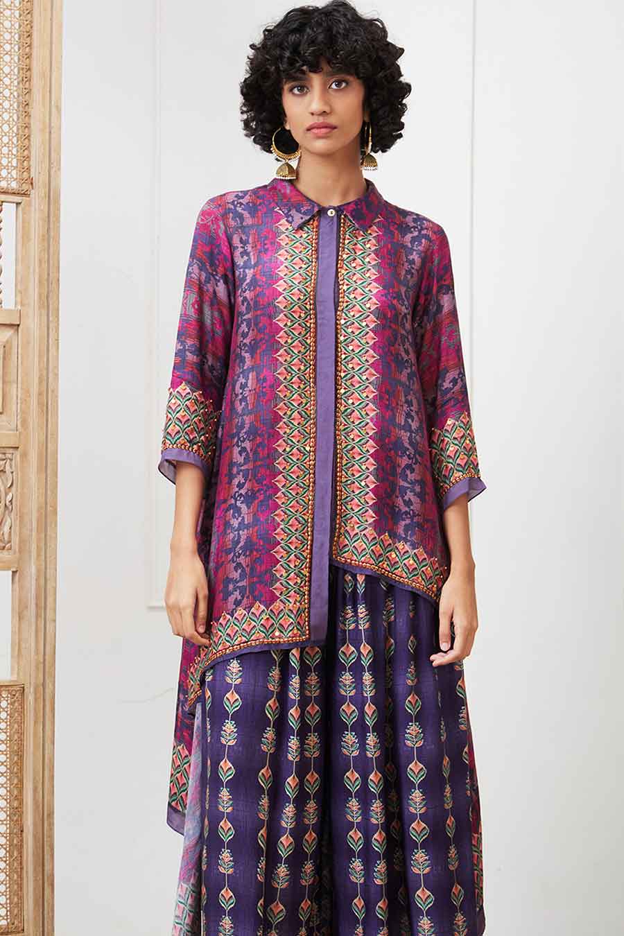 Purple Adah Embroidered Co-Ord Set