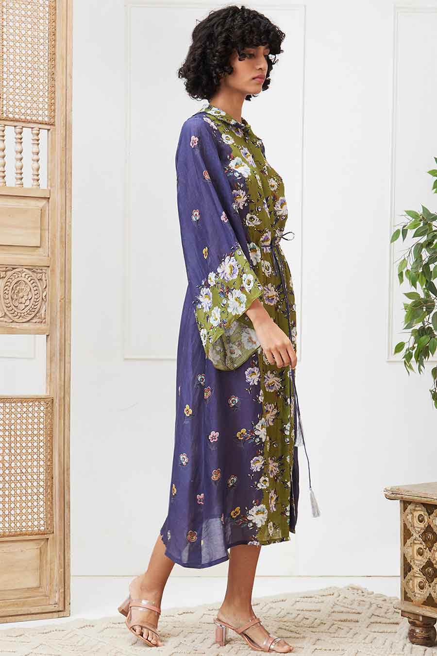 Blue & Green Tasnim Embellished Dress