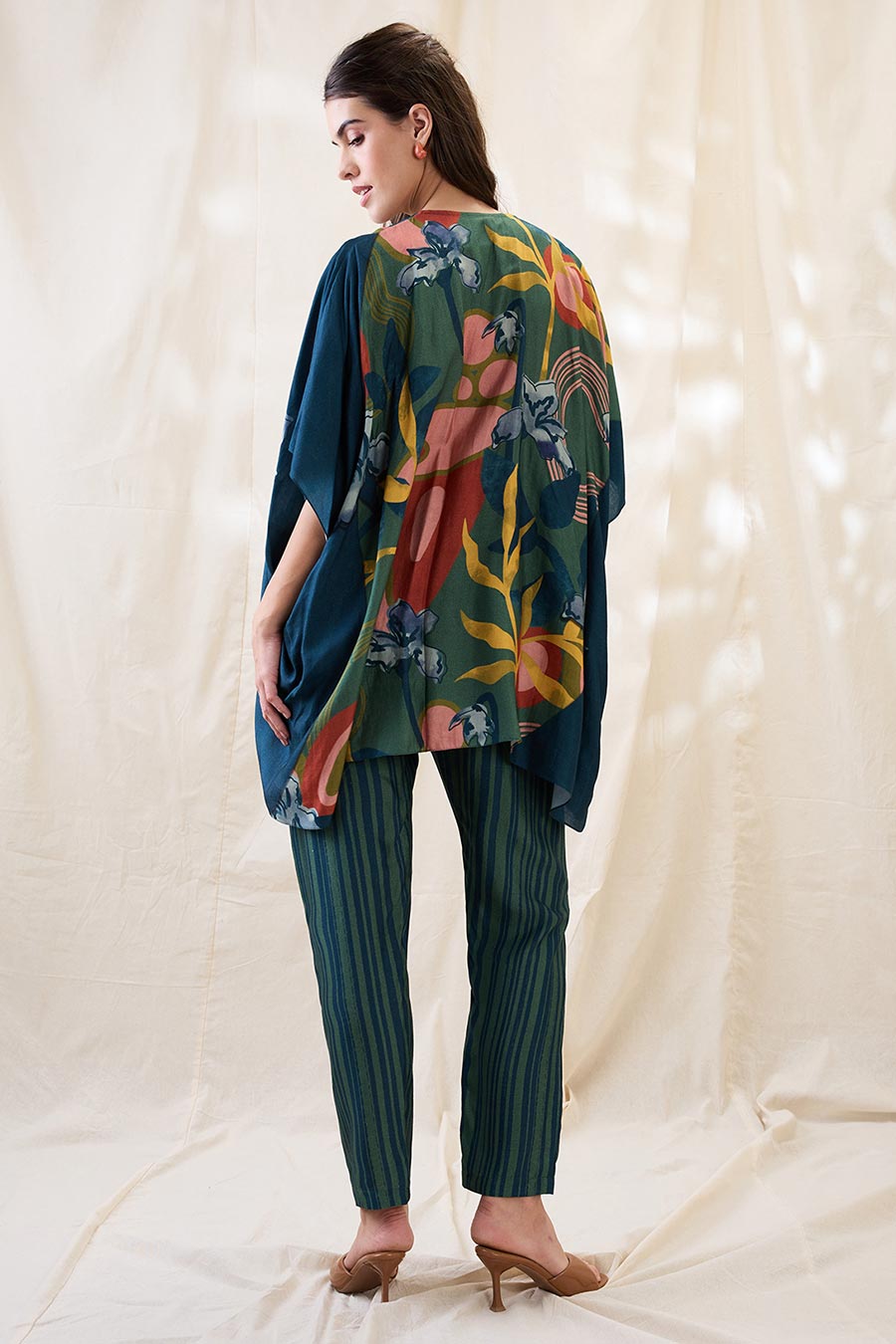 Green Floral Print Embellished Co-Ord Set