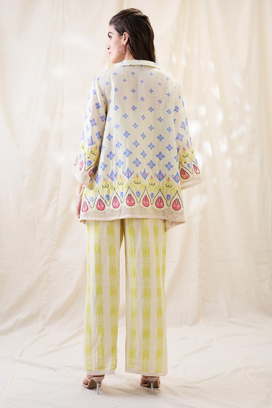 Beige Kitchra Applique Co-Ord Set