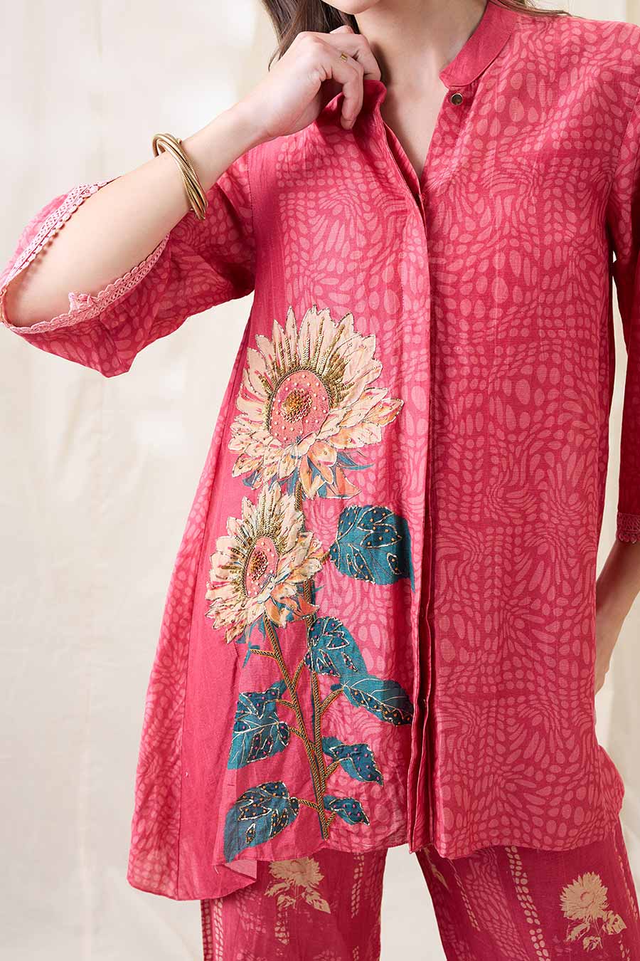 Pink Ravya Embroidered Co-Ord Set