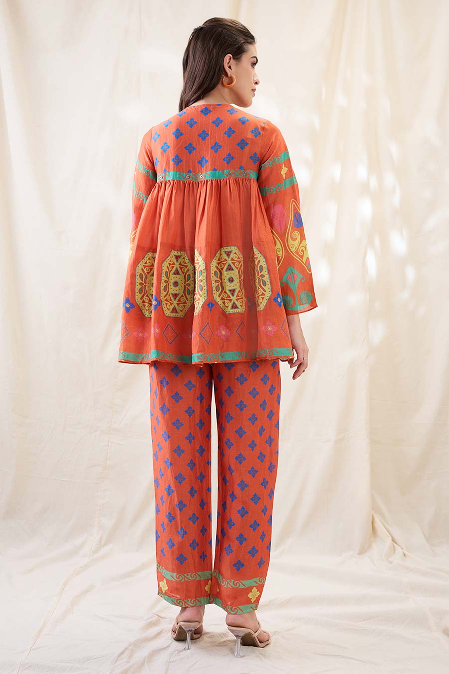 Orange Kitchra Printed Co-Ord Set
