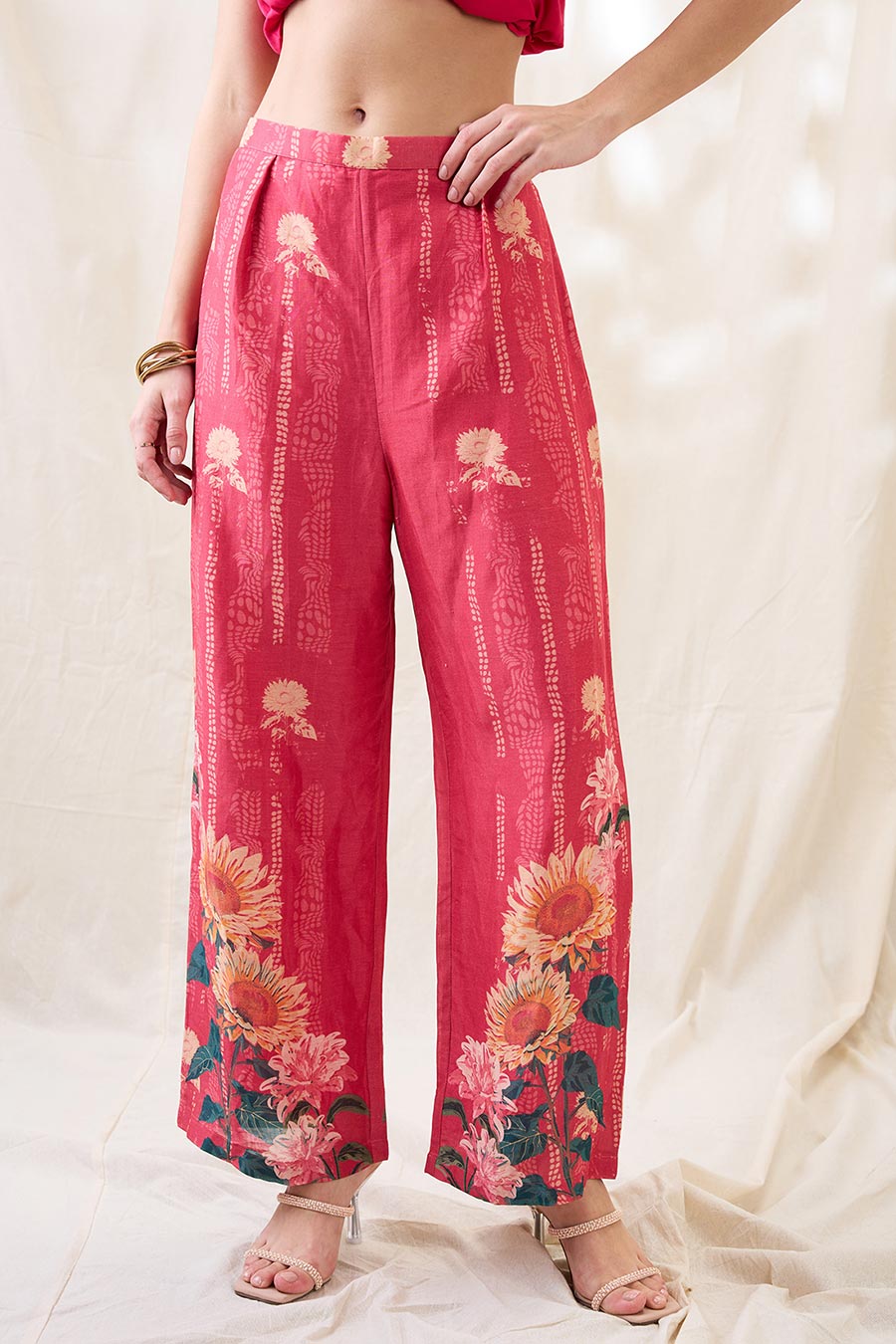 Pink Ravya Embroidered Kimono Co-Ord Set