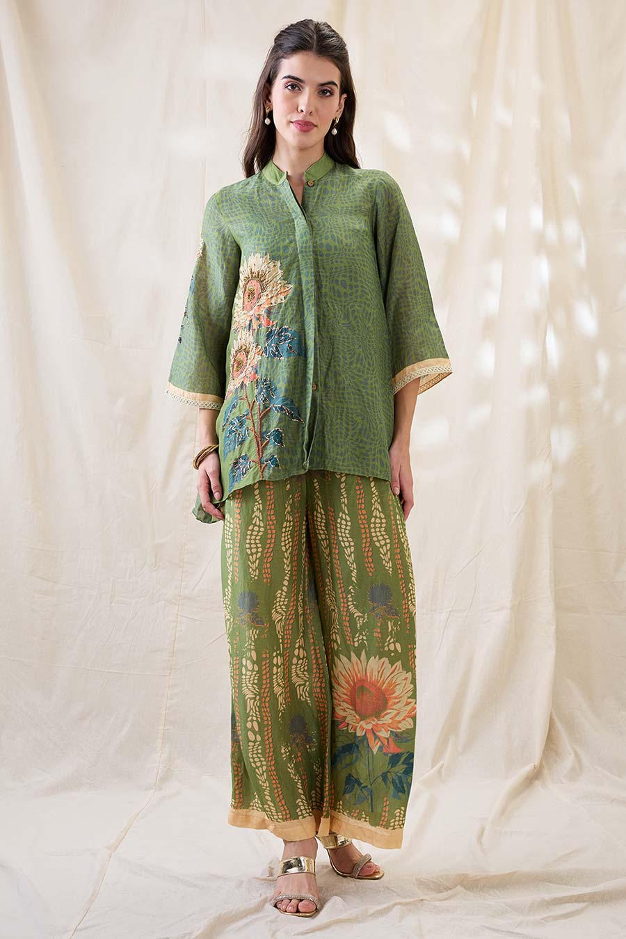 Green Ravya Embroidered Co-Ord Set