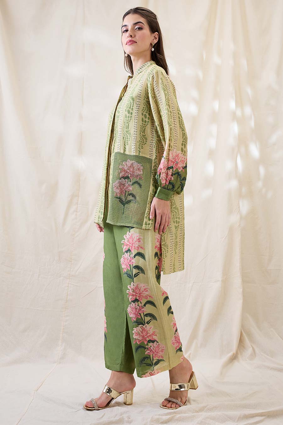 Green Ravya Embellished Co-Ord Set