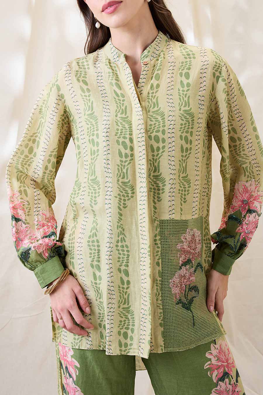 Green Ravya Embellished Co-Ord Set