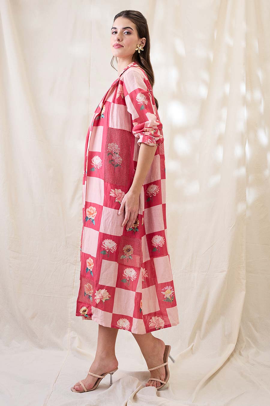 Pink Ravya Dress With Embellished Jacket